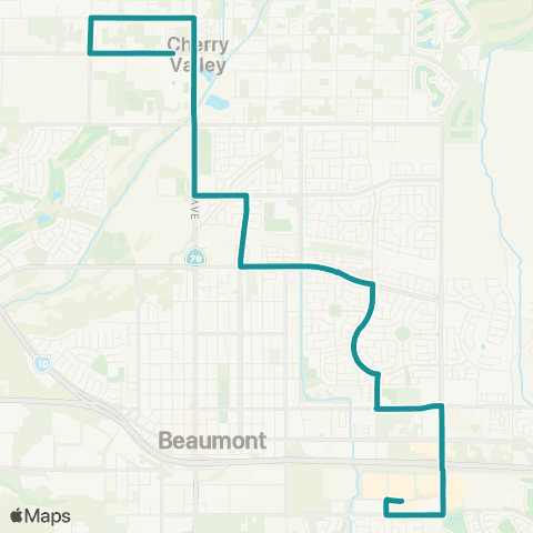 Beaumont Transit Route 3 map