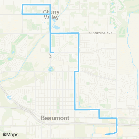 Beaumont Transit Route 3 / 4 map