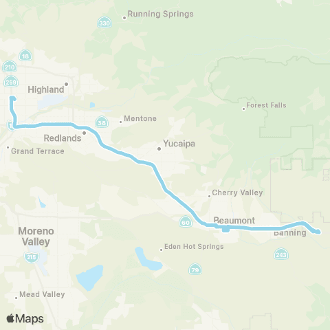 Beaumont Transit Commuter Link 120 map