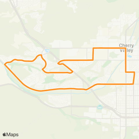 Beaumont Transit Route 7-1 map