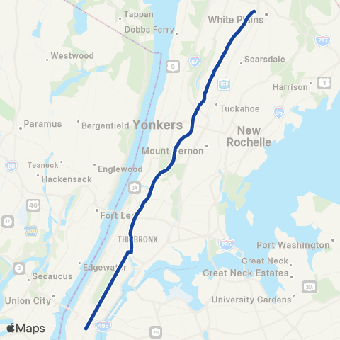 Bee-Line Westchester - Manhattan map