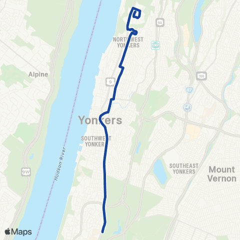 Bee-Line The Bronx-Tudor Woods map