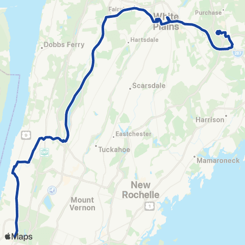 Bee-Line The Bronx-White Plains map