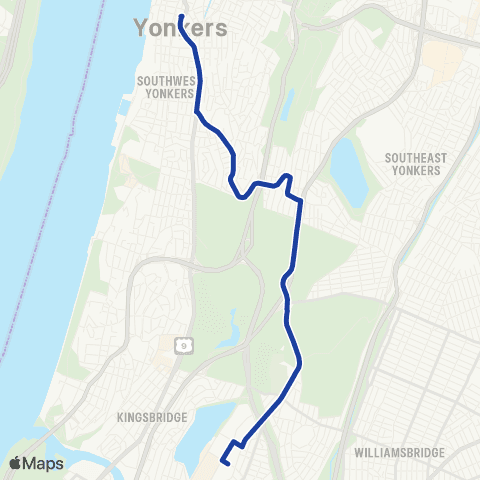 Bee-Line The Bronx-Yonkers map
