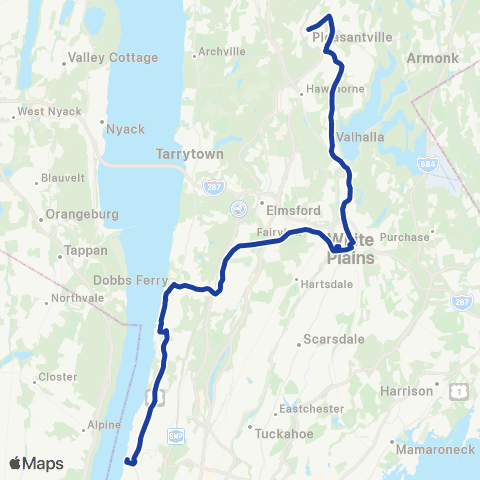 Bee-Line Yonkers - Wp - Pleasantville map