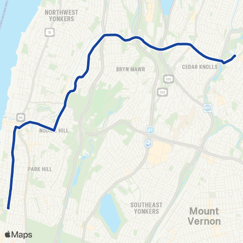 Bee-Line Mt St Vincent-Yonkers-Tuckahoe map