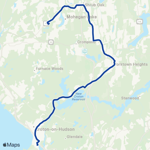 Bee-Line Croton Commuter map