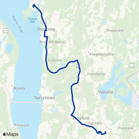 Bee-Line Croton-White Plains map