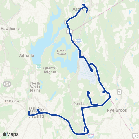 Bee-Line Armonk-White Plains map