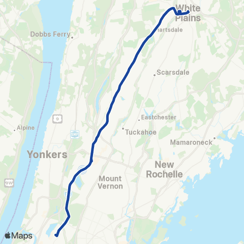 Bee-Line The Bronx-White Plains map