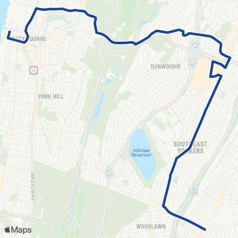 Bee-Line The Bronx-Yonkers map