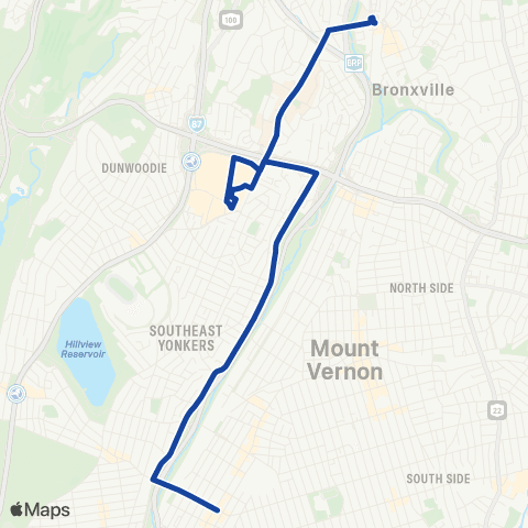 Bee-Line The Bronx-Yonkers map