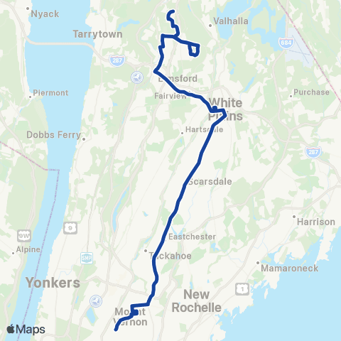 Bee-Line Mt Vernon-White Plains-Wc Mc map