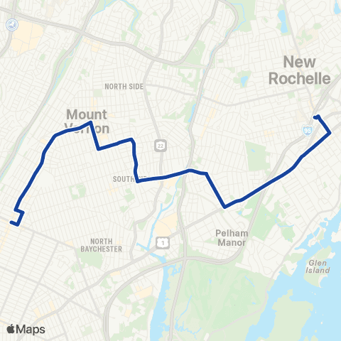 Bee-Line Bronx-Mt Vernon-New Rochelle map