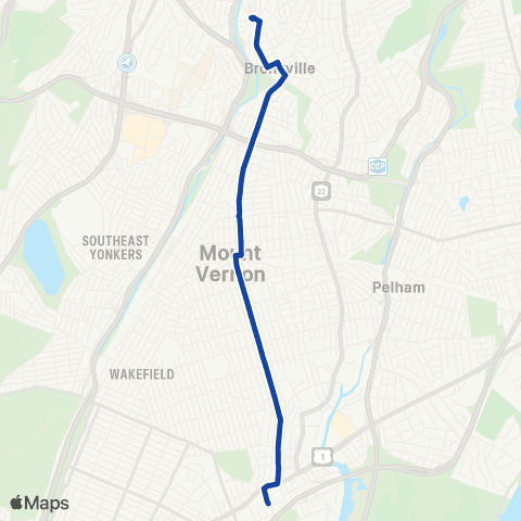 Bee-Line Mt Vernon-The Bronx-Bronxville map