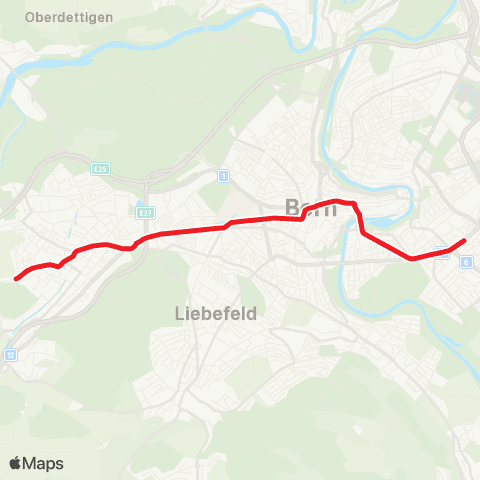 BERNMOBIL Bern, Bümpliz - Bern, Ostring map