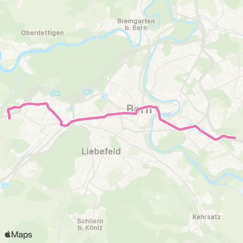 BERNMOBIL Bern Brünnen Westside, Bahnhof - Bern, Saali map