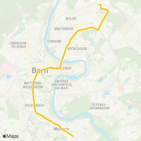 BERNMOBIL Wabern, Tram-Endstation - Bern Wankdorf, Bahnhof map