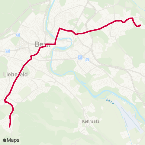 BERNMOBIL Schliern, Bus-Endstation - Ostermundigen, Rüti map
