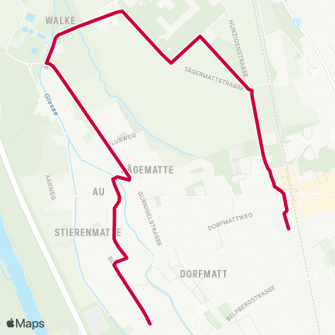 BERNMOBIL Münsingen, Bahnhof - Münsingen, Brückreuti map