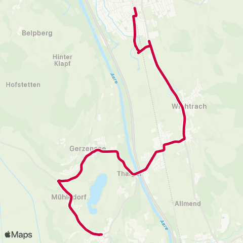 BERNMOBIL Münsingen, Bahnhof - Kirchdorf BE, Kirchgasse map