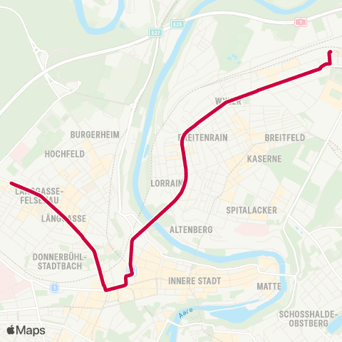 BERNMOBIL Bern, Länggasse - Bern Wankdorf, Bahnhof map