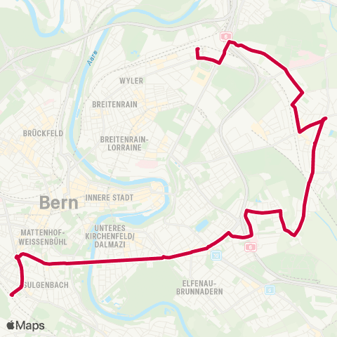 BERNMOBIL Bern, Brunnadernstrasse - Bern Wankdorf, Bahnhof map