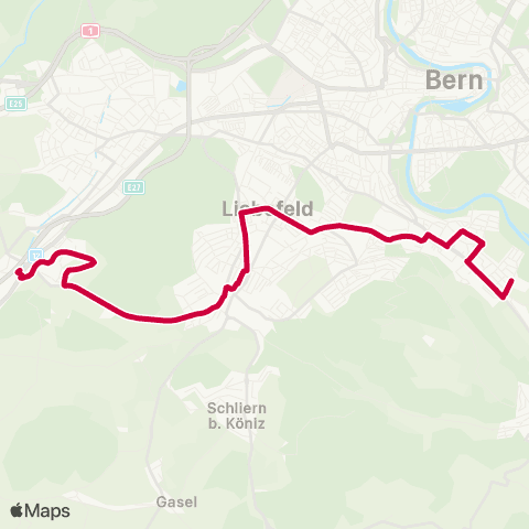 BERNMOBIL Niederwangen, Bahnhof - Wabern, Lindenweg map