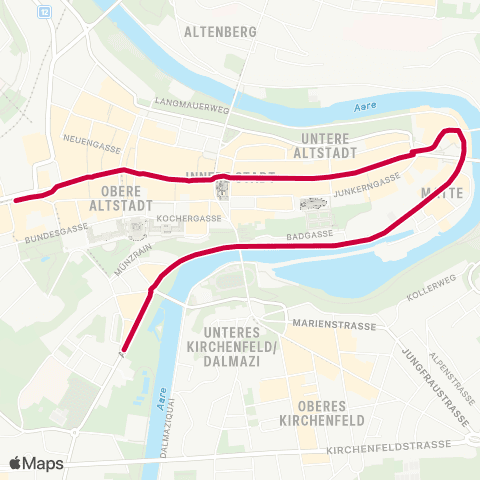 BERNMOBIL Bern, Marzilistrasse - Bern, Bahnhof map