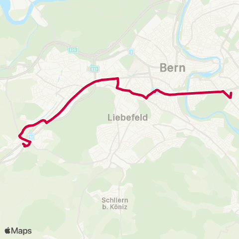 BERNMOBIL Bern, Brunnadernstrasse - Niederwangen, Bahnhof map