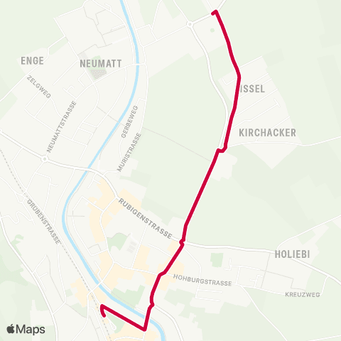 BERNMOBIL Belp, Bahnhof - Belp, Aemmenmatt map