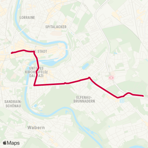 BERNMOBIL Bern, Saali - Bern, Bahnhof map