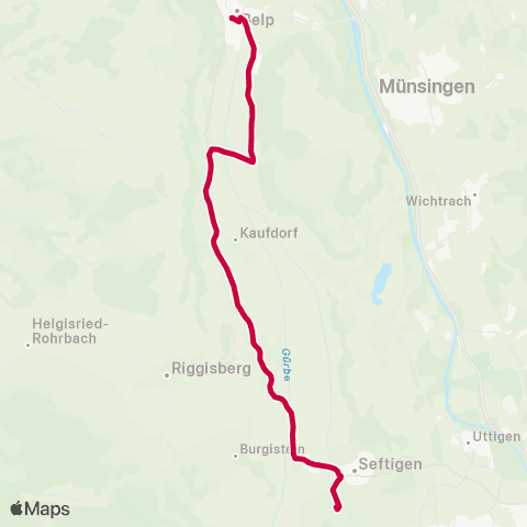 BERNMOBIL Belp, Bahnhof - Gurzelen, Schulhaus map