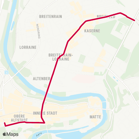 BERNMOBIL Bern, Guisanplatz Expo - Bern, Bahnhof map