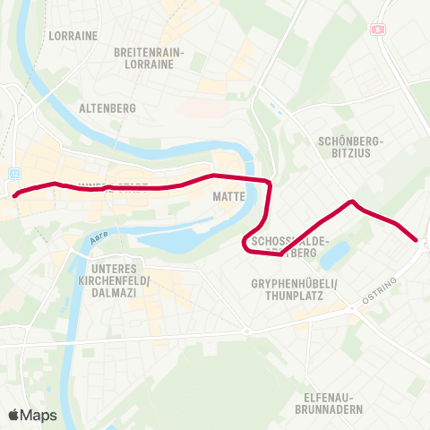 BERNMOBIL Bern, Bahnhof - Bern, Ostring map