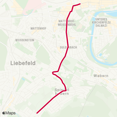 BERNMOBIL Bern, Bahnhof - Spiegel, Blinzern map