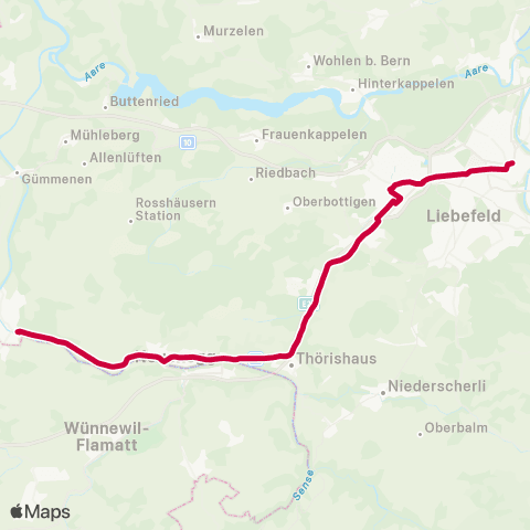 BERNMOBIL Bern, Bahnhof - Laupen BE, Bahnhof map
