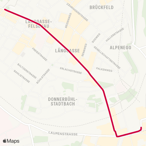 BERNMOBIL Bern, Bahnhof - Bern, Länggasse map