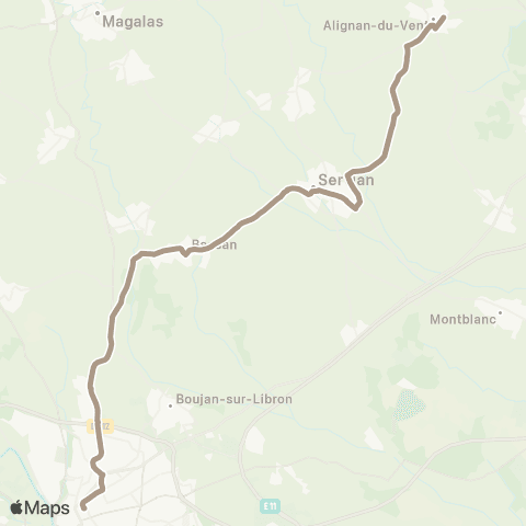 beeMob De Gaulle - Servian - Alignan map