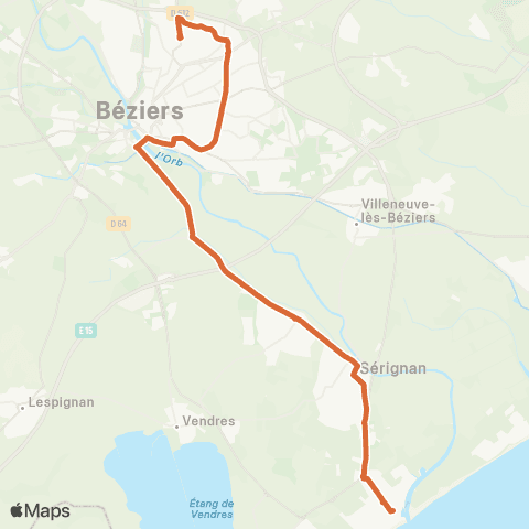 beeMob De Gaulle - Sérignan - Autogare map