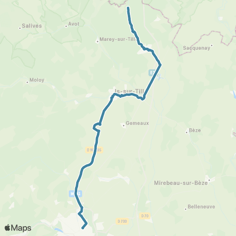 Mobigo 21 - Côte d'Or Dijon - Selongey map