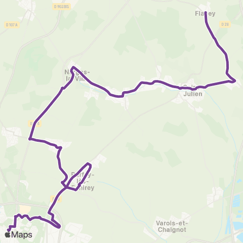 Mobigo 21 - Côte d'Or Dijon - Flacey map