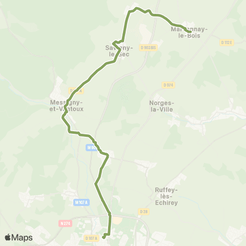 Mobigo 21 - Côte d'Or Dijon - Marsannay le Bois map