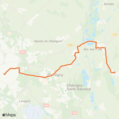 Mobigo 21 - Côte d'Or Dijon - Remilly sur Tille map