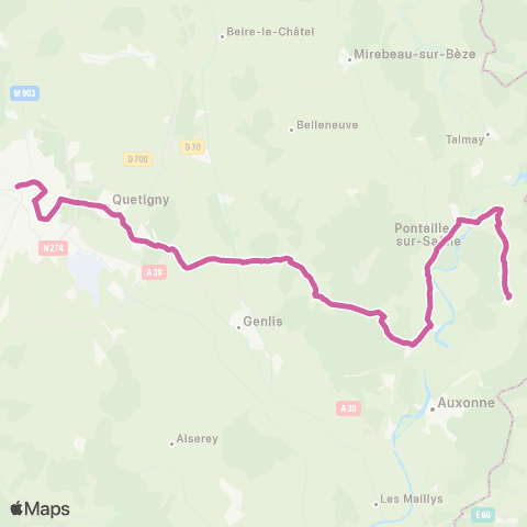 Mobigo 21 - Côte d'Or Dijon - Soissons sur Nacey map