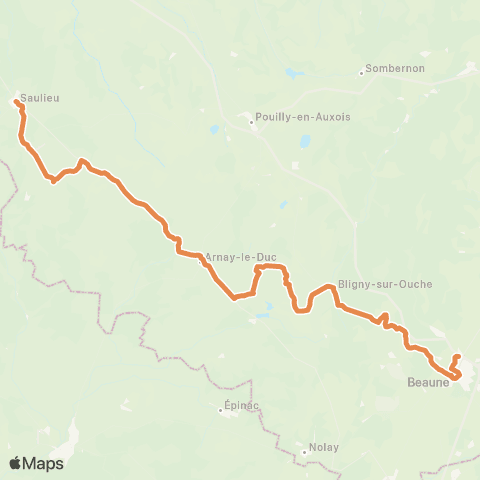 Mobigo 21 - Côte d'Or Beaune - Saulieu map