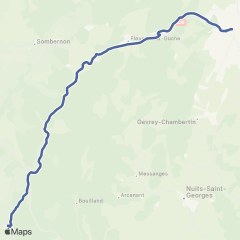 Mobigo 21 - Côte d'Or Dijon - Bligny sur Ouche map