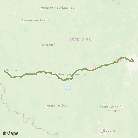 Mobigo 21 - Côte d'Or Dijon - Saulieu map