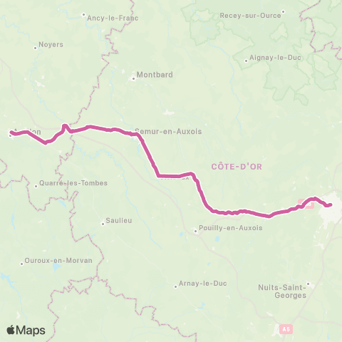 Mobigo 21 - Côte d'Or Dijon - Avallon map