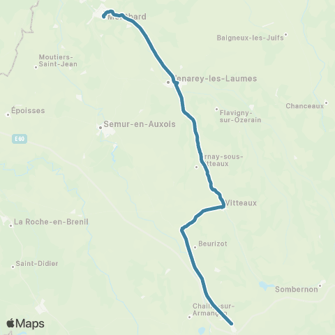 Mobigo 21 - Côte d'Or Pouilly en Auxois - Montbard map